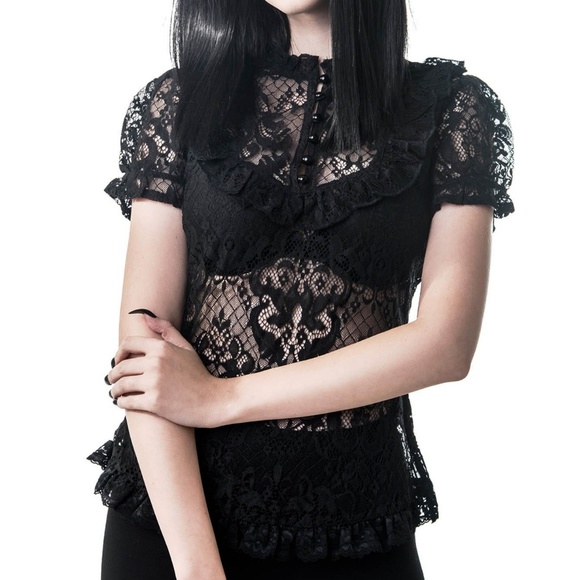 Killstar Tops - BNWT Killstar Sasha lace blouse, L